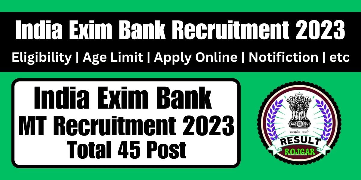 India Exim Bank Recruitment 2023