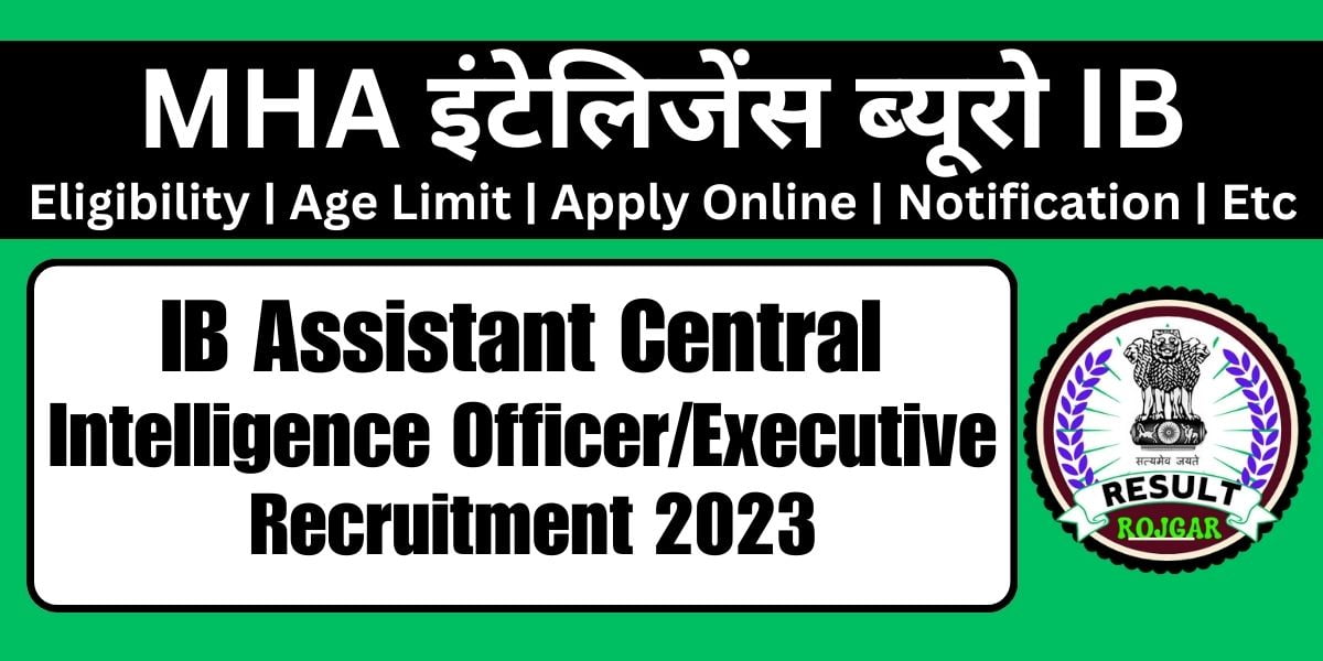 IB Assistant Central Intelligence OfficerExecutive Recruitment 2023
